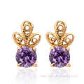 Red Crystal Gold Earrings For Women ​